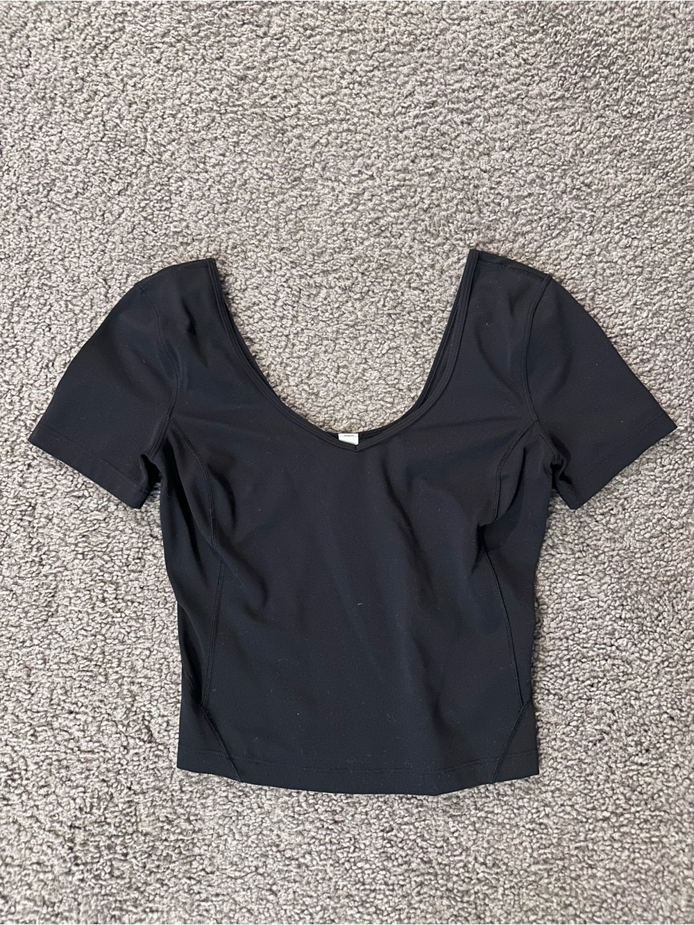 lululemon athletica Black Scoop Neck Crop Top